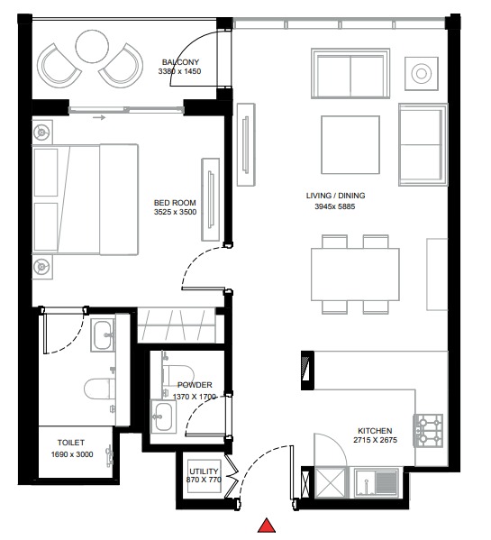 creek vistas grande 2BR type B  floor plan